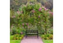 relaxdays Gartenbank mit Metallstrebe Schwarz Bild 1