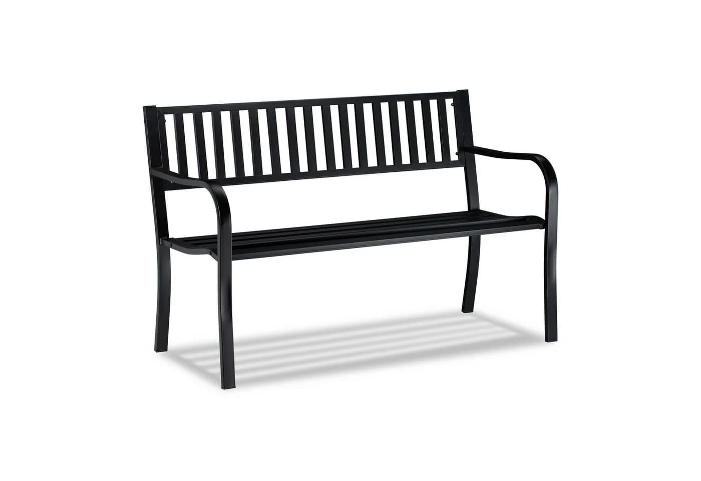 relaxdays Gartenbank mit Metallstrebe Schwarz - Bild 2