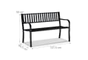 relaxdays Gartenbank mit Metallstrebe Schwarz Bild 4