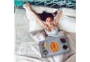 relaxdays Betttablett Bambus Grau mit ausklappbaren Beinen Bild 1