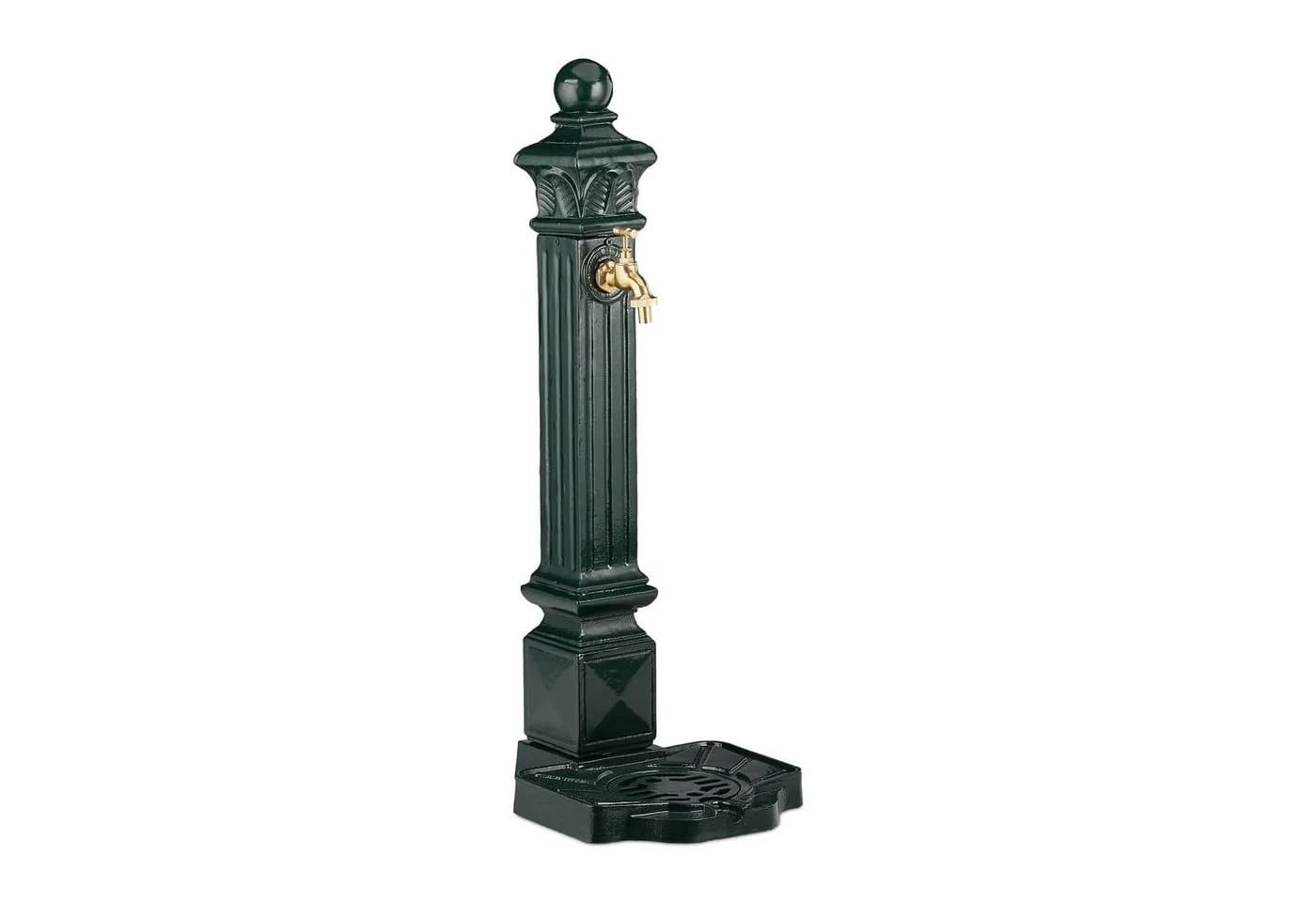relaxdays Standbrunnen Antik Säule Dunkelgrün/Gold - Bild 2