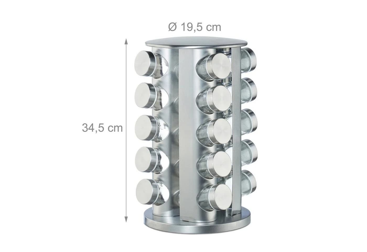 relaxdays Gewürzkarussell mit 20 Gläsern Silber - Bild 4