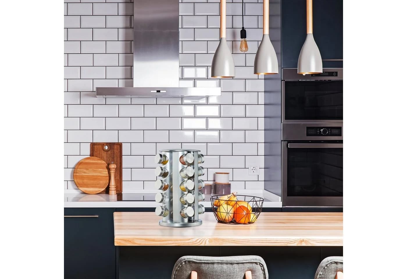 relaxdays Gewürzkarussell mit 20 Gläsern Silber - Bild 5