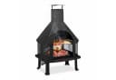 relaxdays Grillkamin Terrassenofen mit Grill Schwarz Bild 2