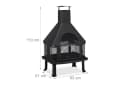 relaxdays Grillkamin Terrassenofen mit Grill Schwarz Bild 4