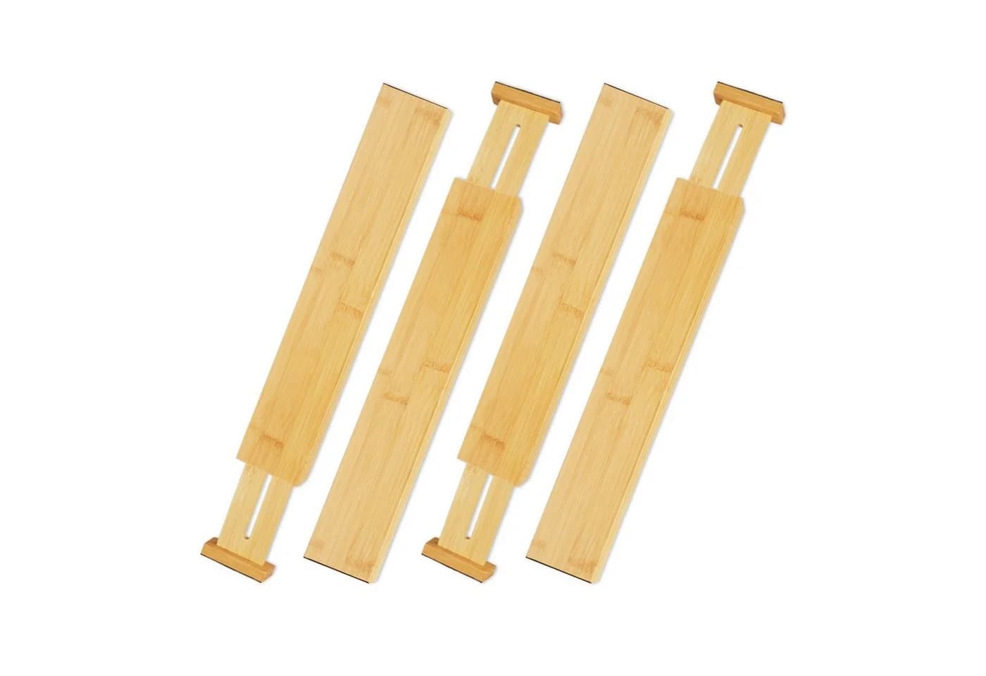 relaxdays Schubladentrenner Bambus 4er Set Natur - Bild 2