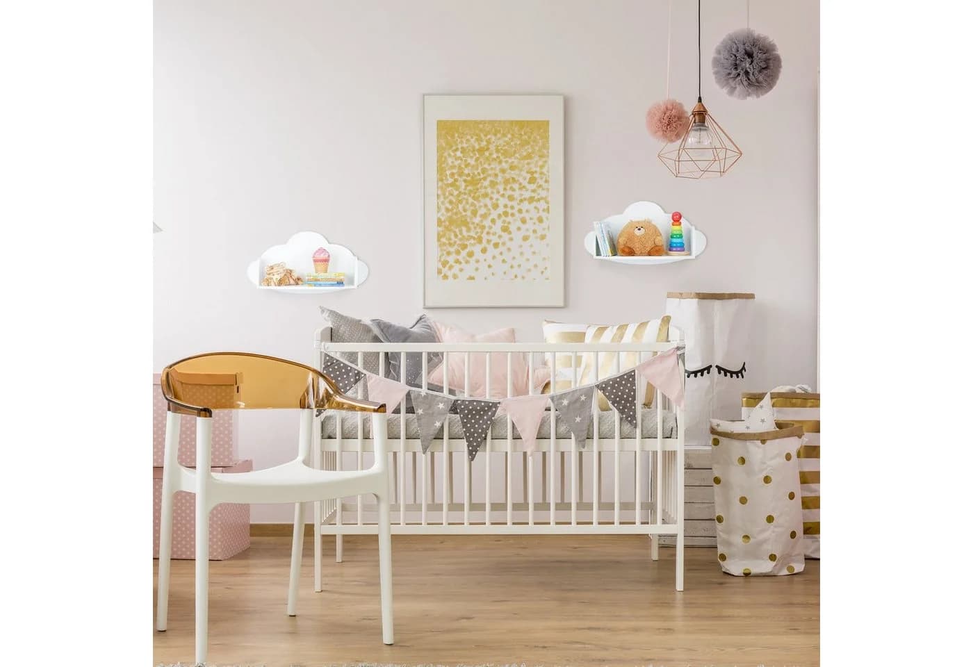 relaxdays Kinderregal Wandregal Wolke Kinderzimmer Weiß
