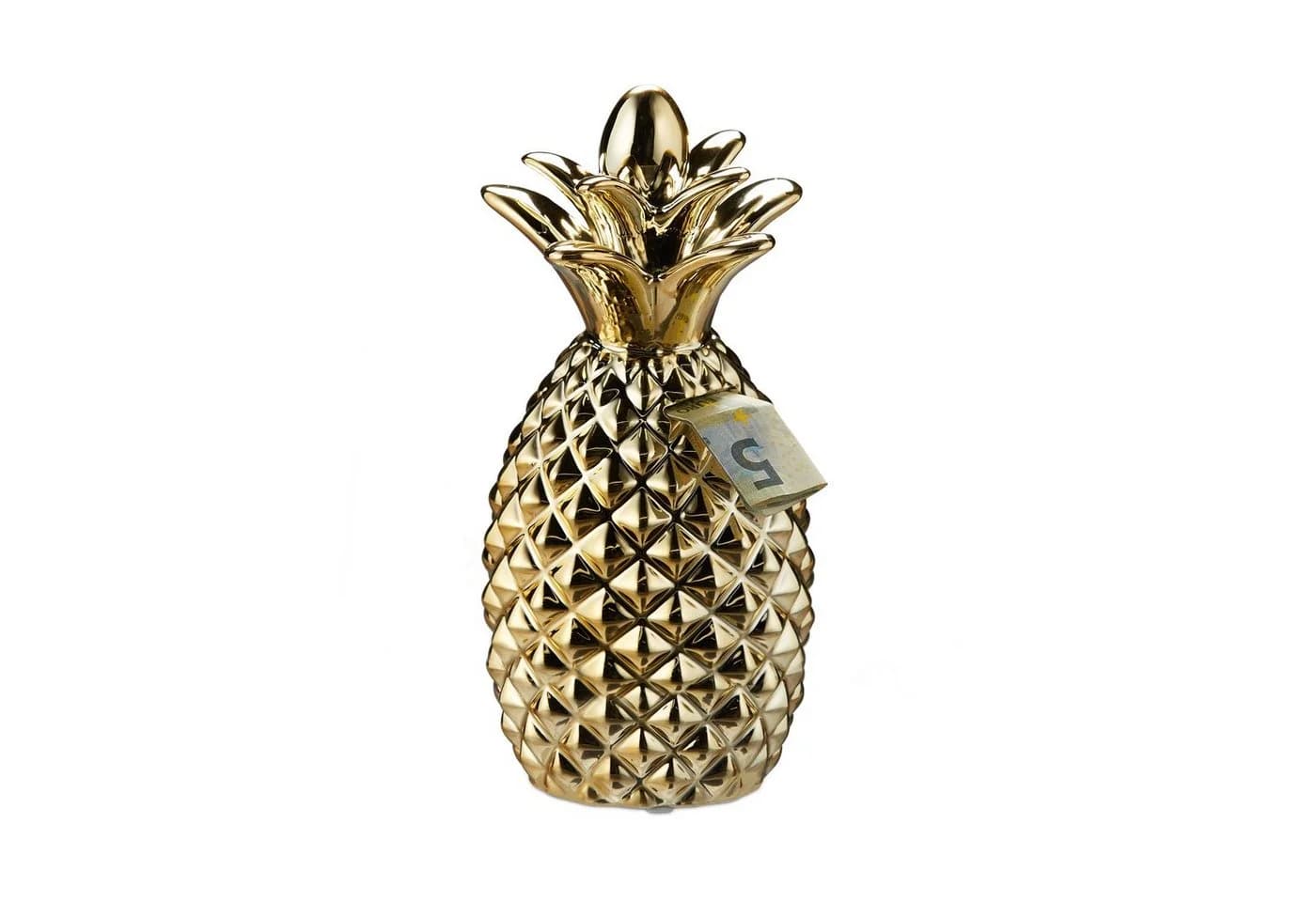 relaxdays Spardose Ananas gold Keramik - Bild 2