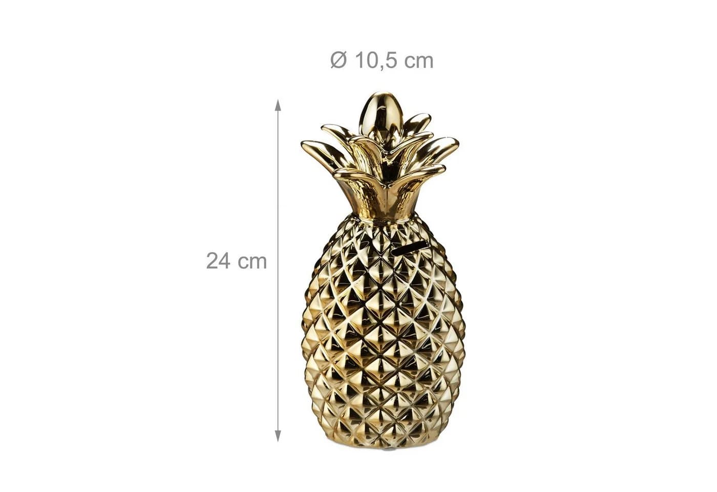 relaxdays Spardose Ananas gold Keramik - Bild 4