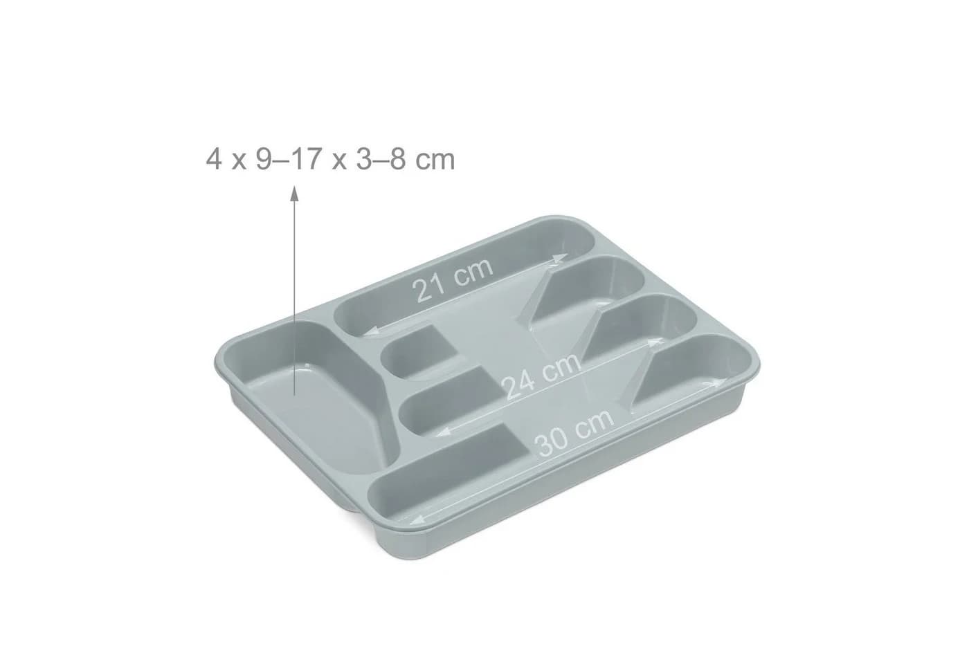 relaxdays Besteckkasten 2er Set Grau Kunststoff - Bild 5