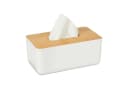 relaxdays Papiertuchbox Tücherbox mit Bambus-Deckel Weiß Bild 2