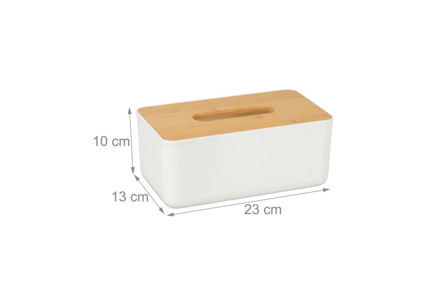 relaxdays Papiertuchbox Tücherbox mit Bambus-Deckel Weiß - Bild 4