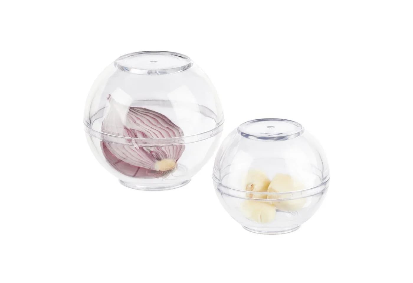 relaxdays Zwiebeldose 2er Set Transparent Kunststoff mit Drehverschluss - Bild 2