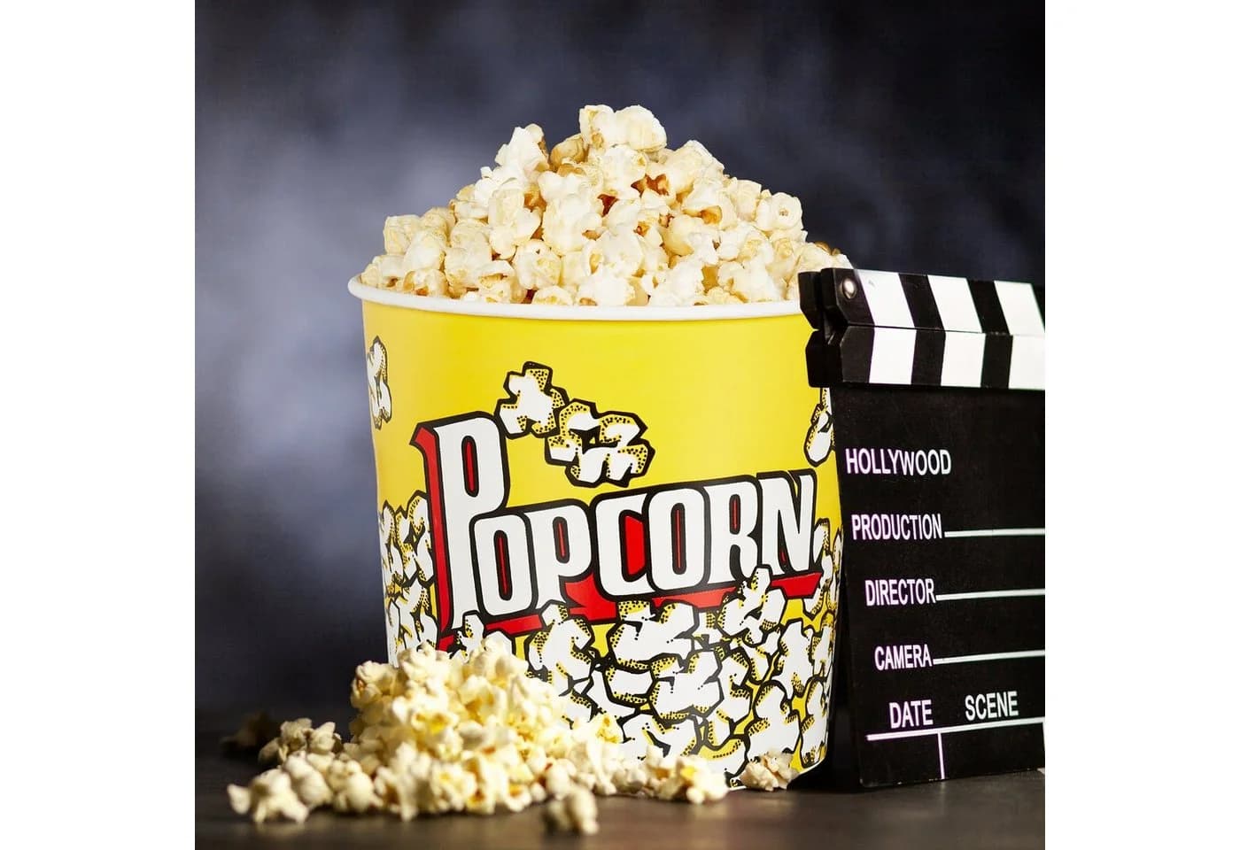 relaxdays Popcorn Eimer 6er Set Gelb Retro Kunststoff
