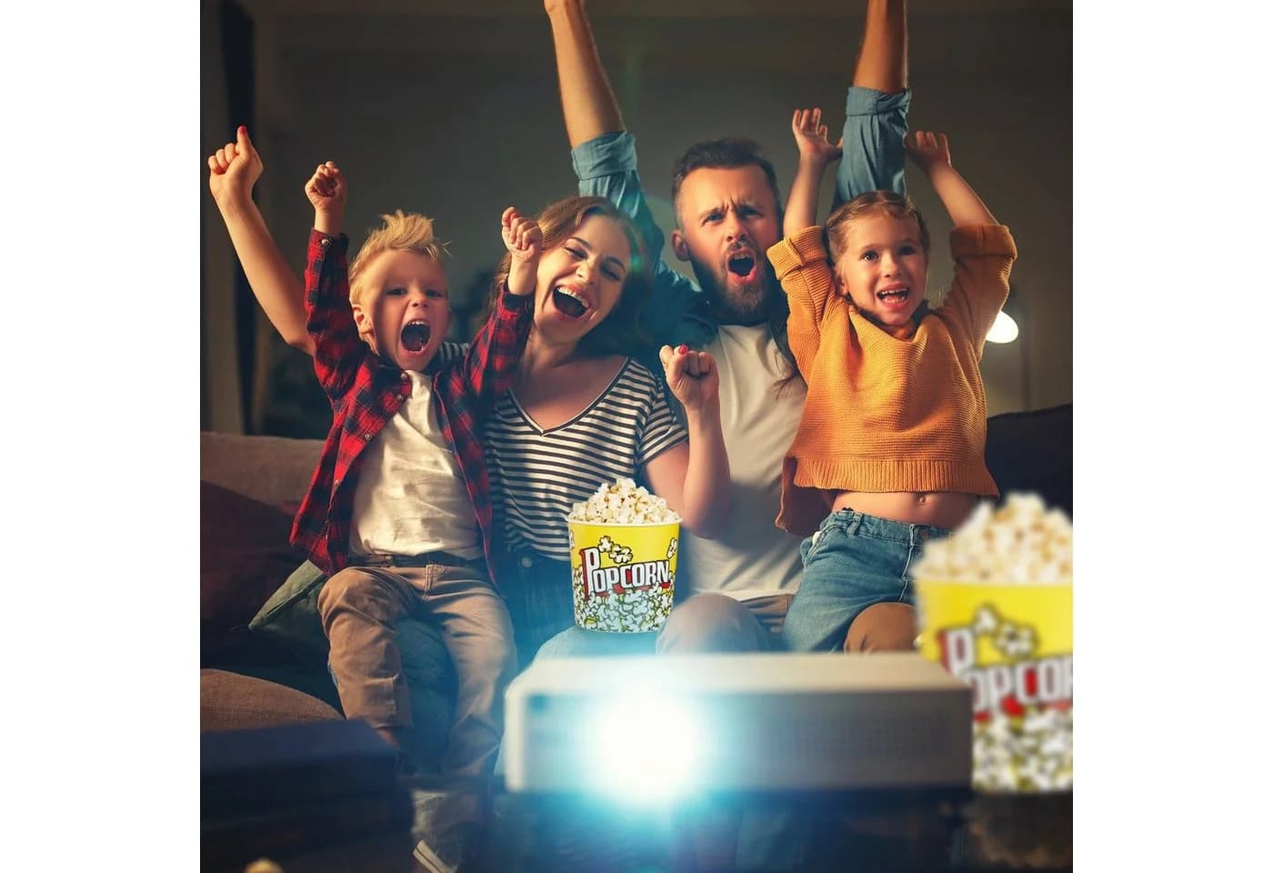 relaxdays Popcorn Eimer 6er Set Gelb Retro Kunststoff - Bild 3