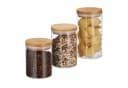 relaxdays Vorratsdosen 3er Set Glas mit Bambusdeckel transparent Bild 2
