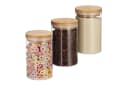 relaxdays Vorratsdose 3er Set Glas 800 ml mit Bambusdeckel Bild 2