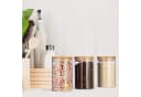 relaxdays Vorratsdose 3er Set Glas 800 ml mit Bambusdeckel Bild 3