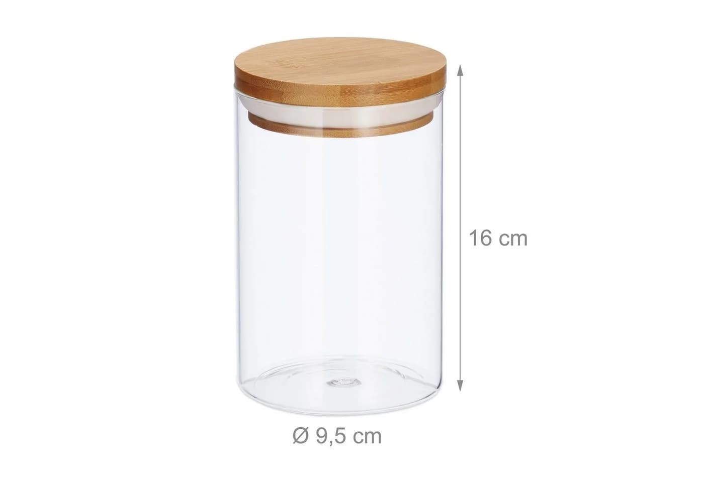 relaxdays Vorratsdose 3er Set Glas 800 ml mit Bambusdeckel - Bild 4