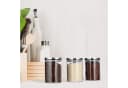 relaxdays Vorratsglas 3er Set 750 ml Glas silber Bild 3
