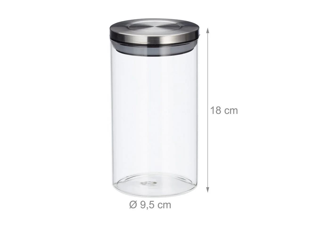 relaxdays Vorratsglas 3er Set je 1 Liter Transparent/Silber - Bild 4