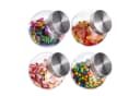 relaxdays Vorratsglas Bonbongläser 4er Set 1,5 L Glas Transparent/Silber Bild 2