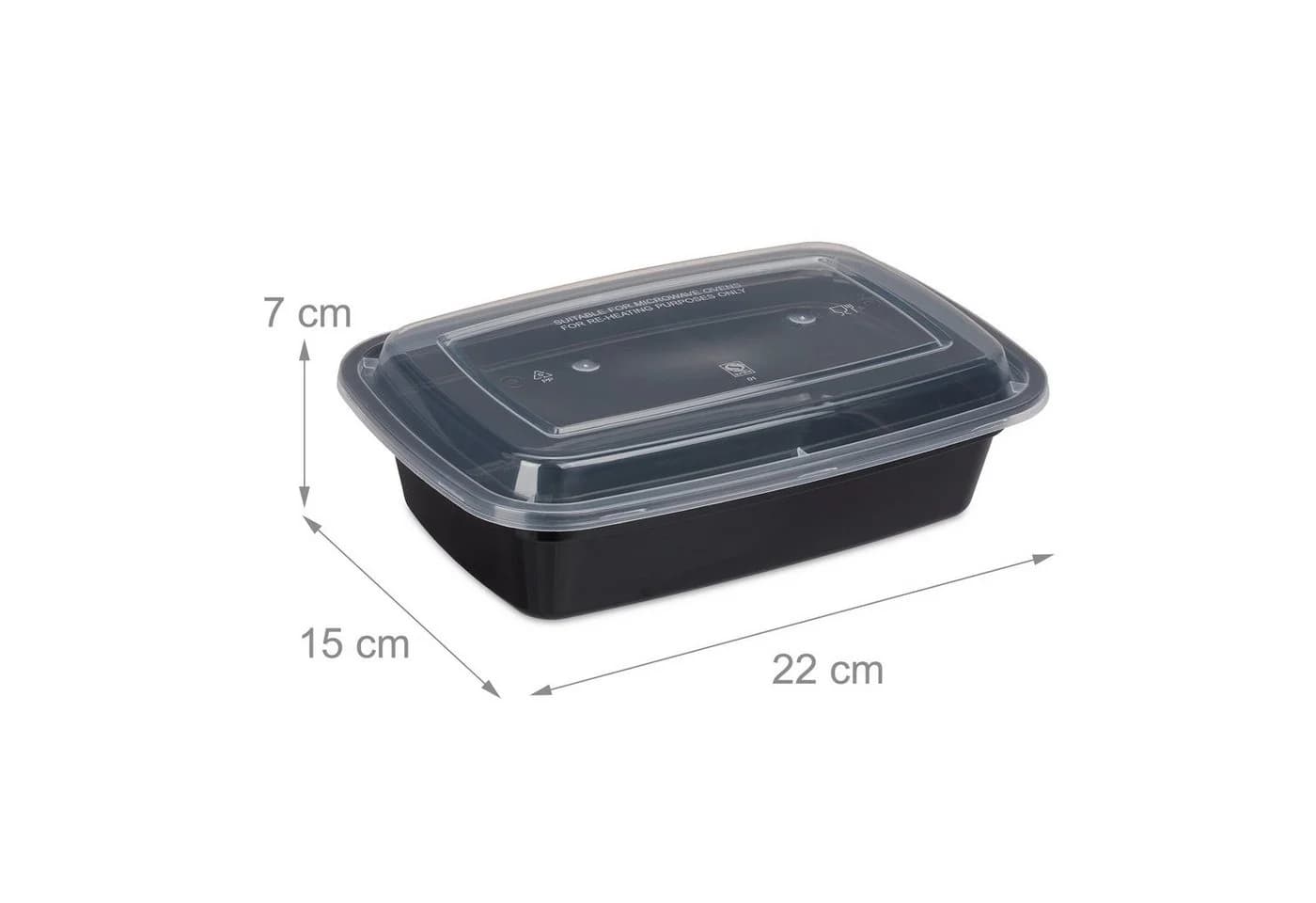 relaxdays Lunchbox 10er Set Meal Prep Boxen Schwarz Transparent - Bild 4