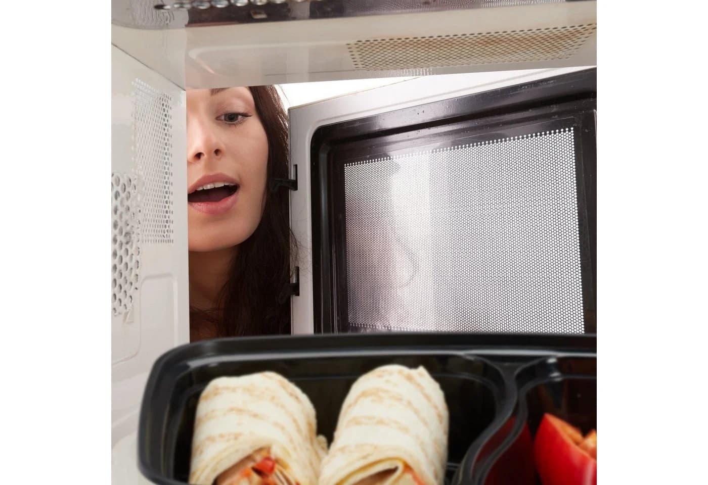 relaxdays Lunchbox 10er Set Meal Prep Boxen 2 Fächer Schwarz Transparent - Bild 3