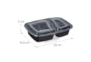 relaxdays Lunchbox 10er Set Meal Prep Boxen 2 Fächer Schwarz Transparent Bild 4