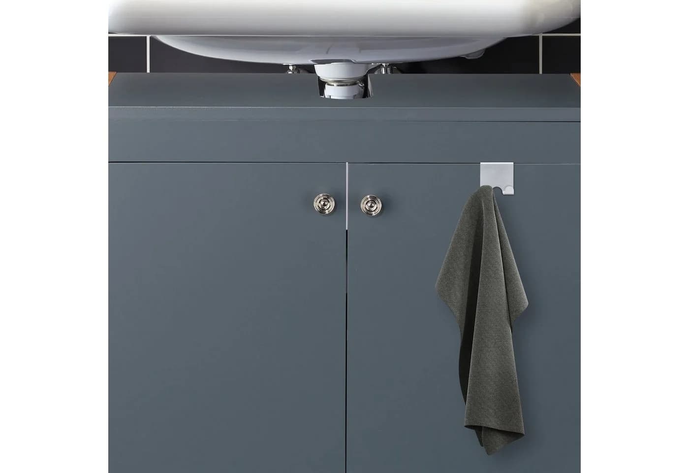 relaxdays Türhaken Edelstahl 4er Set Silber
