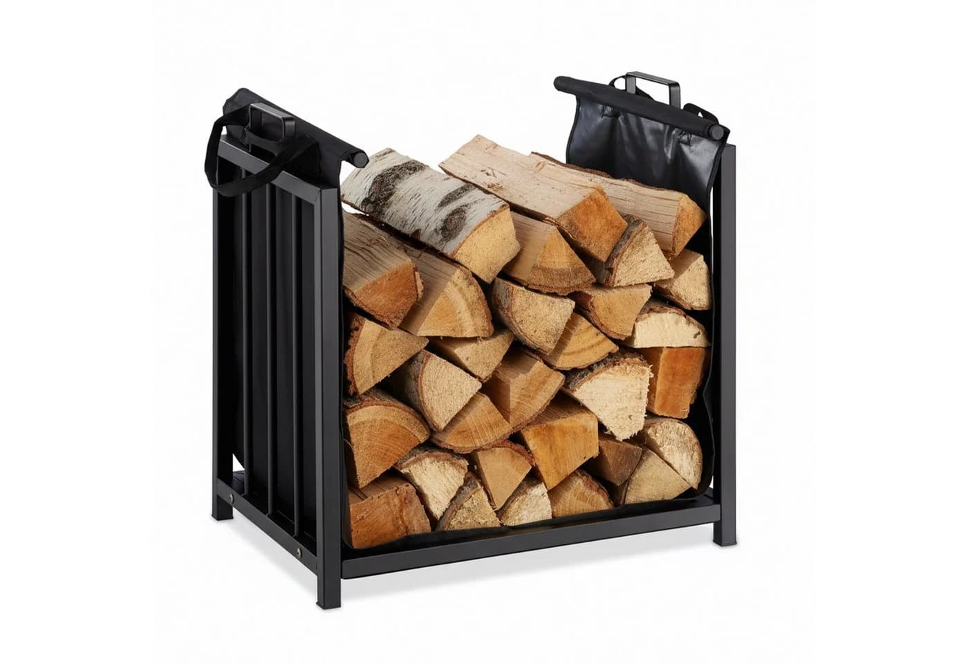 RELAXDAYS Kaminholzregal Schwarz mit Tragetasche aus Stahl - Bild 2