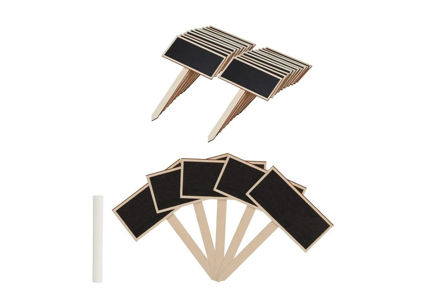 relaxdays Gartenstecker Pflanzenstecker Tafel 24er Set Holz Natur - Bild 2
