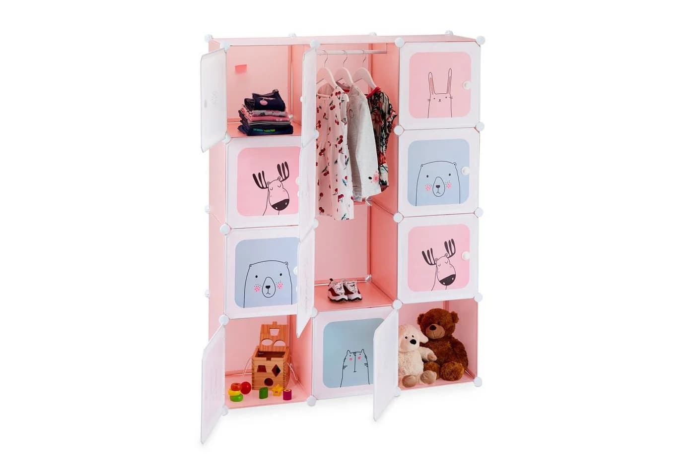 relaxdays Steckregal Kinderzimmer mit 12 Fächern Rosa - Bild 2