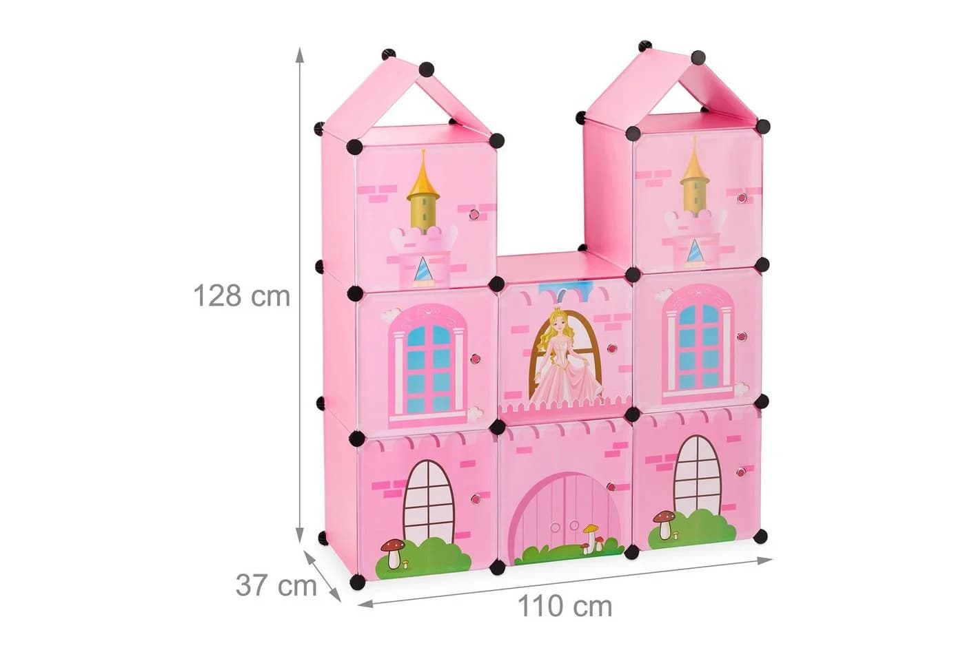 relaxdays Steckregal Kinderzimmer als Schloss rosa DIY - Bild 4