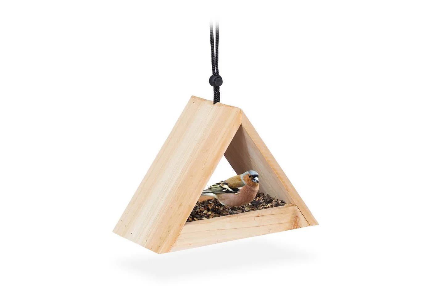 relaxdays Vogelhaus zum Aufhängen Naturholz Dreieck - Bild 2