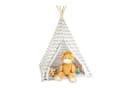 relaxdays Spielzelt Tipi Zelt Kinder - Leinen Holz Zickzack Bild 2