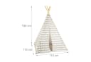relaxdays Spielzelt Tipi Zelt Kinder - Leinen Holz Zickzack Bild 4
