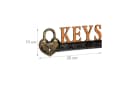 relaxdays Schlüsselbrett Keys - 5 Haken Gusseisen Orange/Schwarz Bild 4