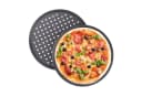 relaxdays Pizzablech 4er Set rund Grau Carbonstahl Bild 2