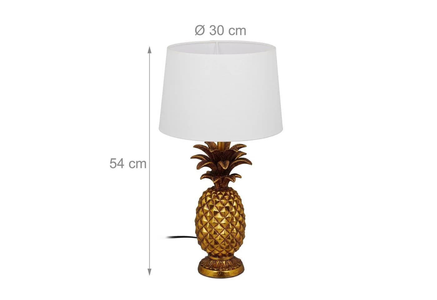 relaxdays Tischleuchte Ananas Gold Stoffschirm - Bild 4