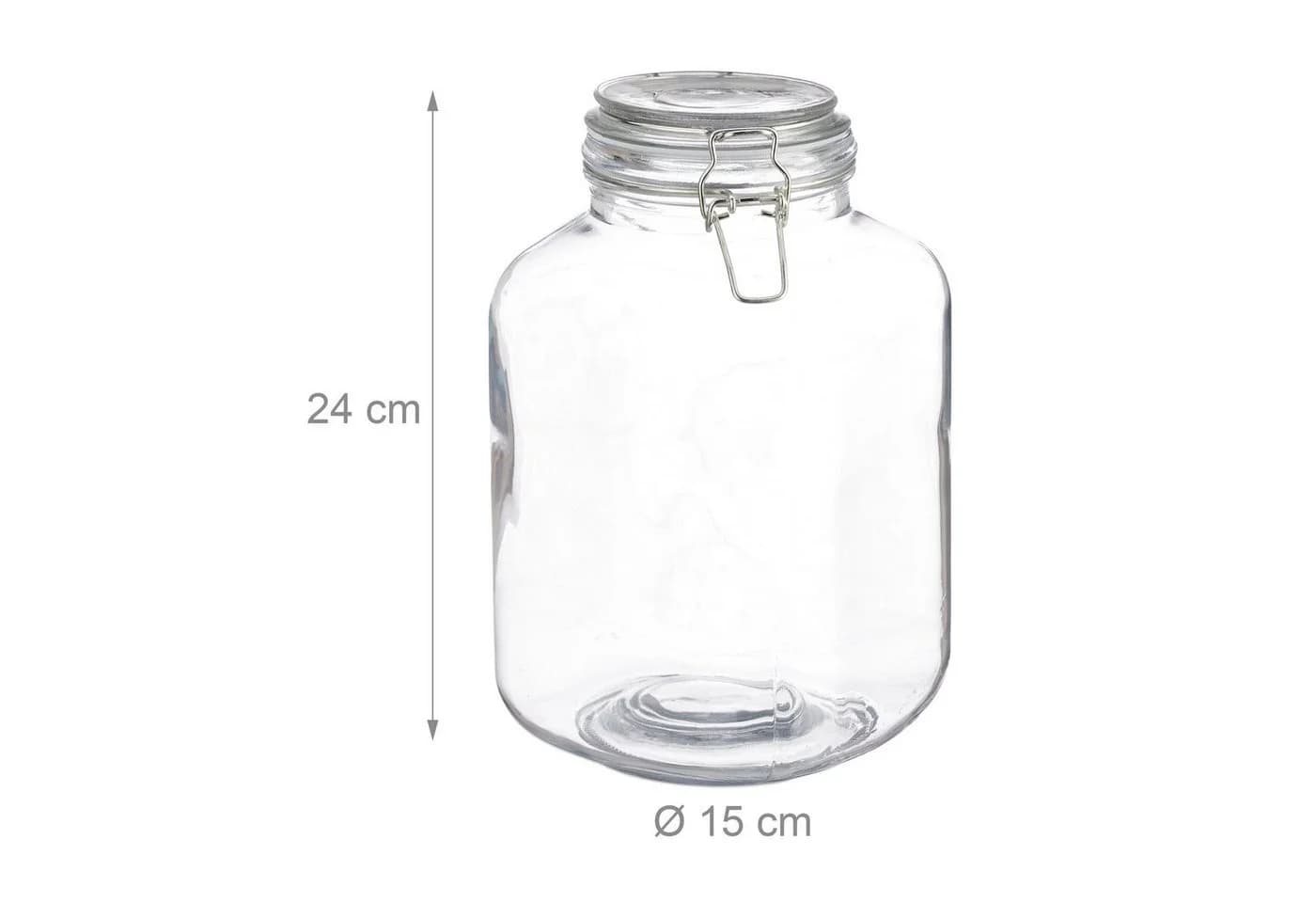 relaxdays Einmachglas 3L Glas Drahtbügel 2er Set - Bild 4