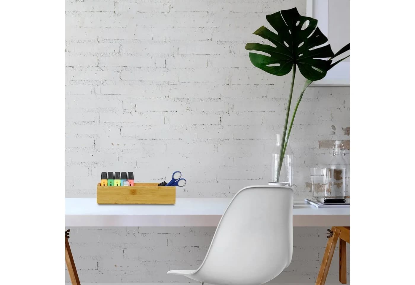 relaxdays Aufbewahrungsbox 2er Set Bambus Stapelbar Natur - Bild 3