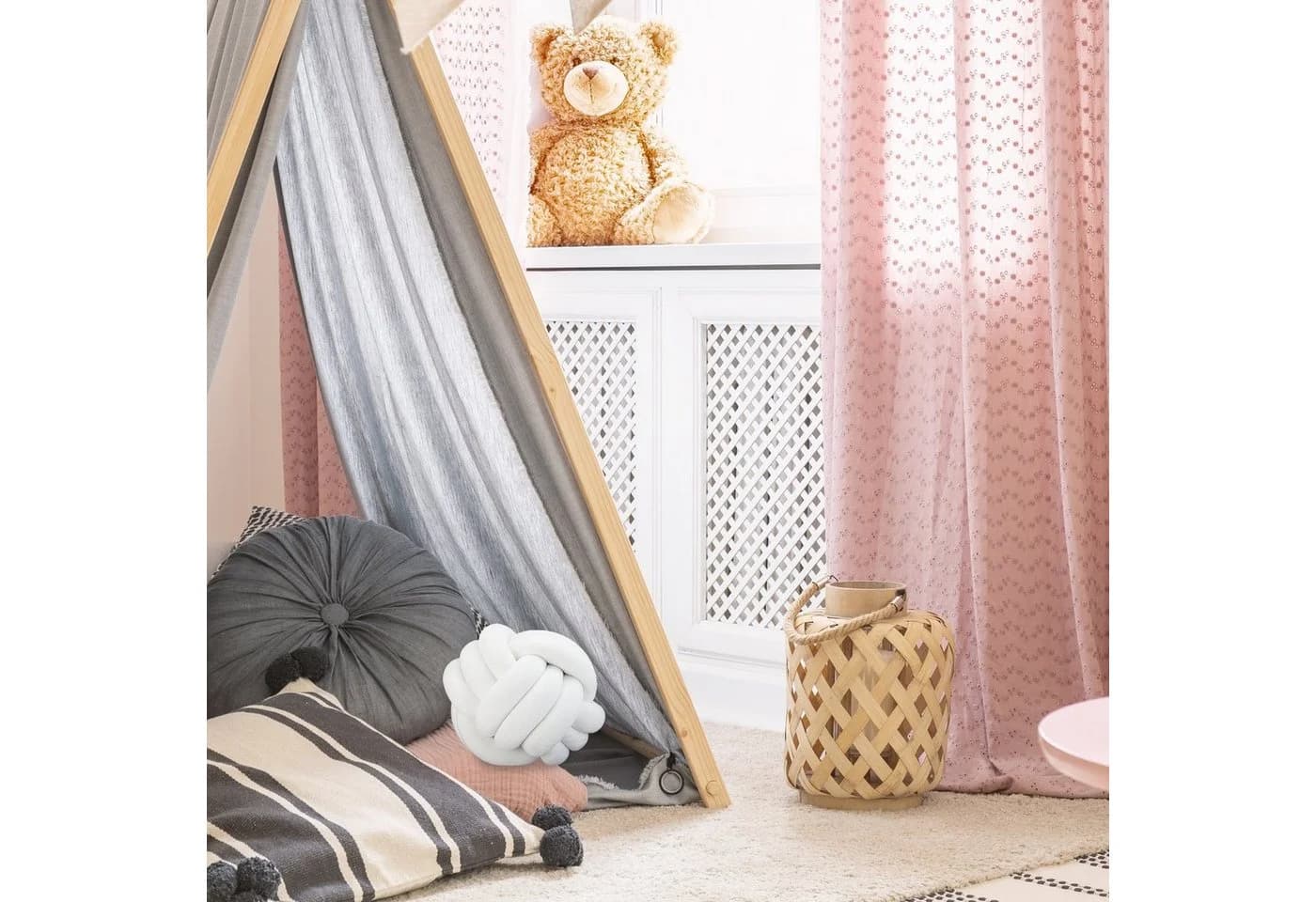 relaxdays Dekokissen 2x Knotenkissen Weiß Skandinavisch