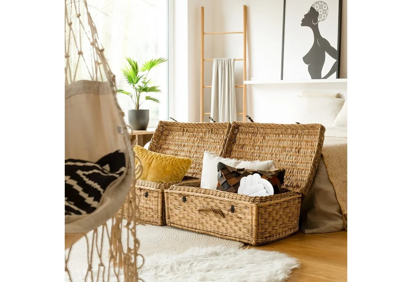 relaxdays Dekokissen 2x Knotenkissen Weiß Skandinavisch - Bild 5