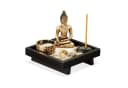 relaxdays Buddhafigur Zen Garten mit Buddha Schwarz/Bronze Bild 2