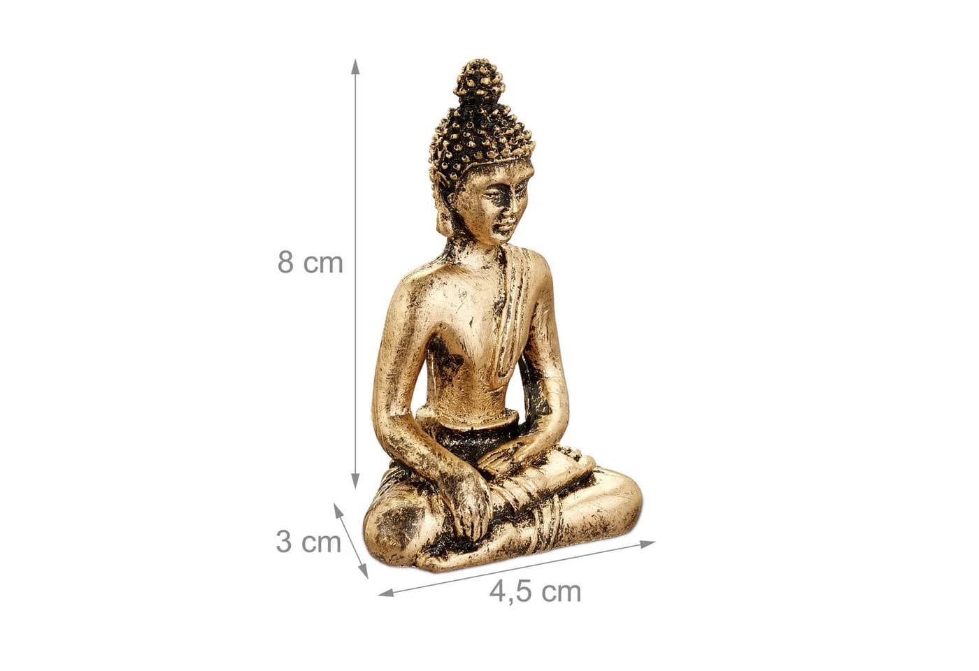 relaxdays Buddhafigur Zen Garten mit Buddha Schwarz/Bronze - Bild 5