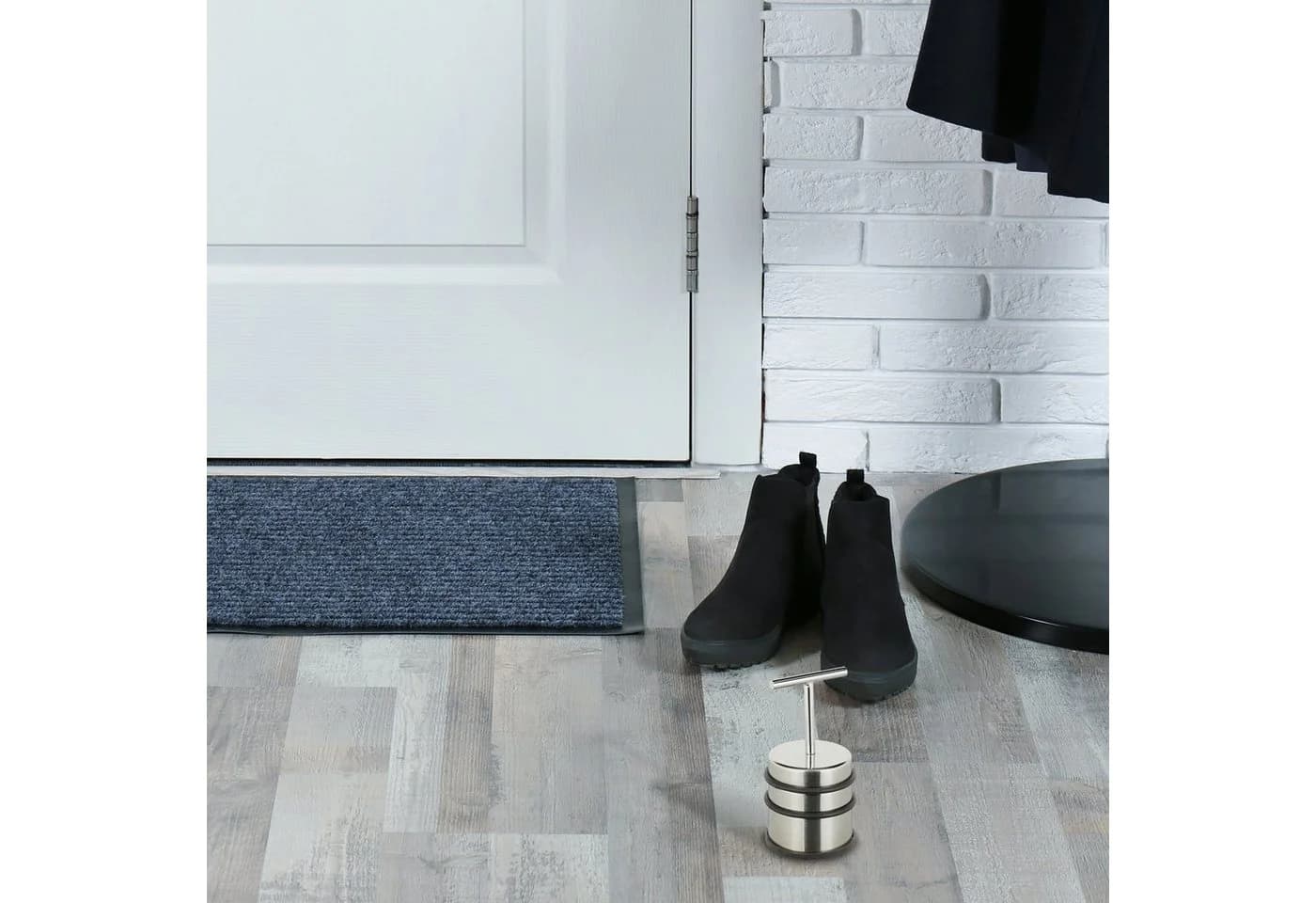 relaxdays Türstopper mit Griff Edelstahl Silber/Schwarz
