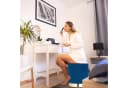 relaxdays Sitzhocker Samthocker mit Stauraum Blau Bild 1