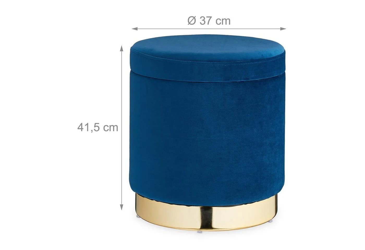relaxdays Sitzhocker Samthocker mit Stauraum Blau - Bild 4