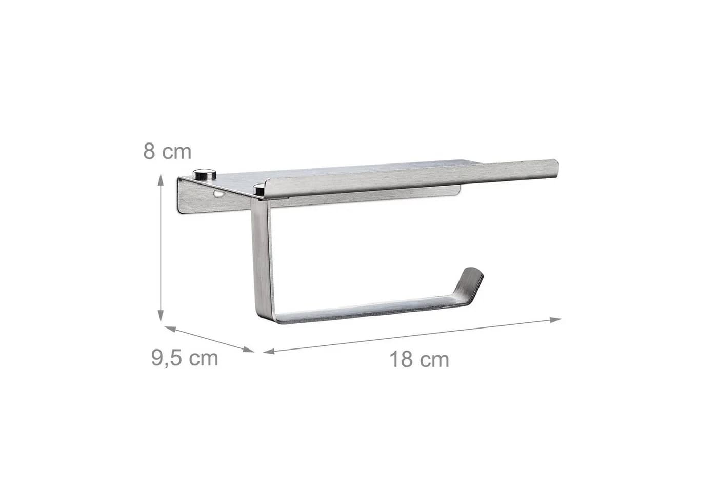 relaxdays Toilettenpapierhalter mit Ablage Silber - Bild 4